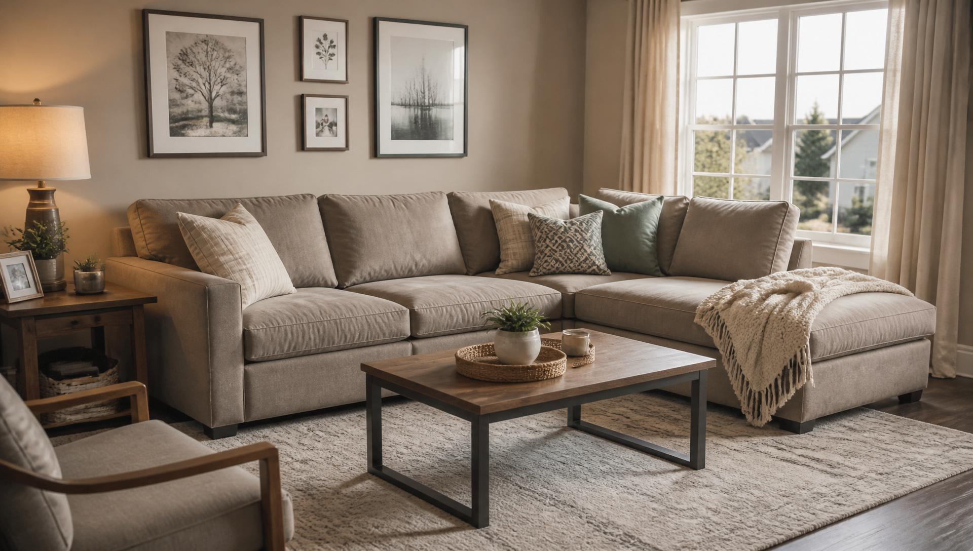 Premium living room furnished through Haven Home Furniture financing