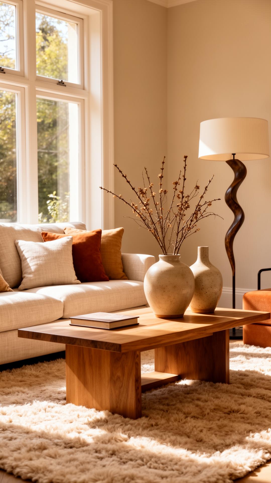 A warm, styled living room
